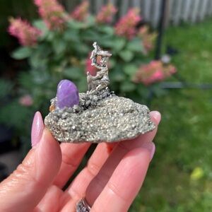 Pyrite (1) with amethyst craving | crystal